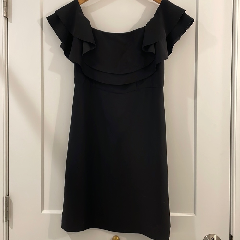 Banana Republic Black Ruffle Dress